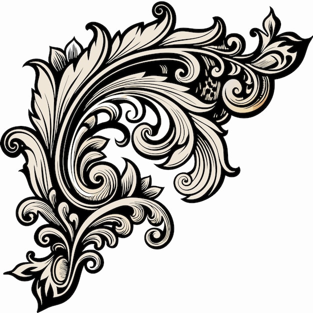 Elemento de canto de design floral ornamentado