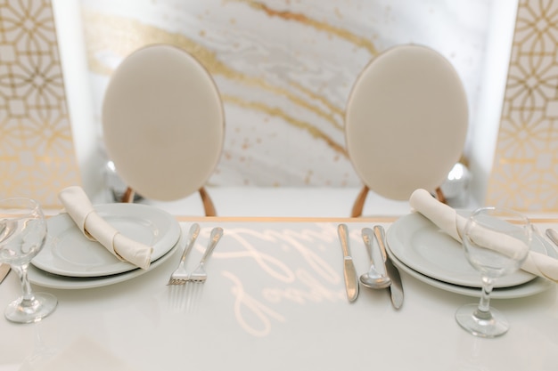 Elemento de decoração em decoração de restaurante em casamento lindo e elegante