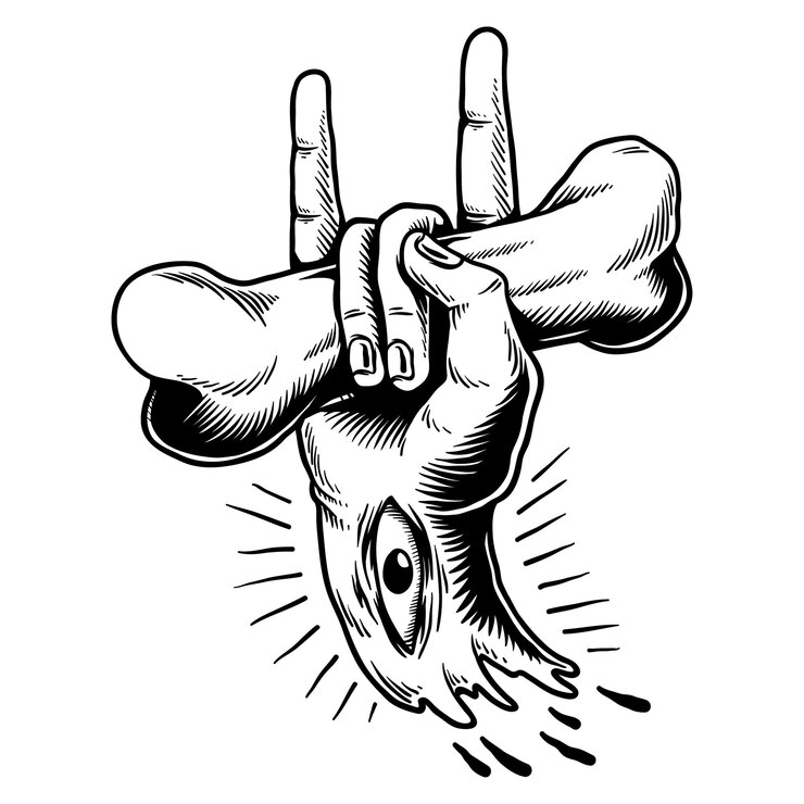 Foto elemento de desenho do adesivo dos chifres desenhado à mão