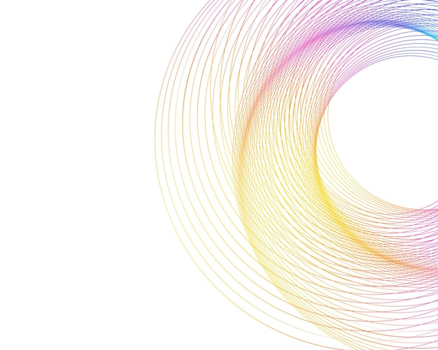 Elemento de design abstrato espiral arco-íris no fundo branco de linhas de torção ilustração vetorial eps 10 proporção áurea ícone de vetor de proporções tradicionais Espiral de Fibonacci para cartão de visita elegante