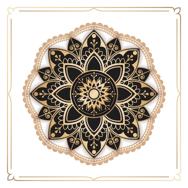 Elemento de design com padrão arabesco dourado png transparente