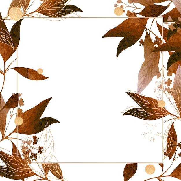 Elemento de design da moldura de folhas douradas