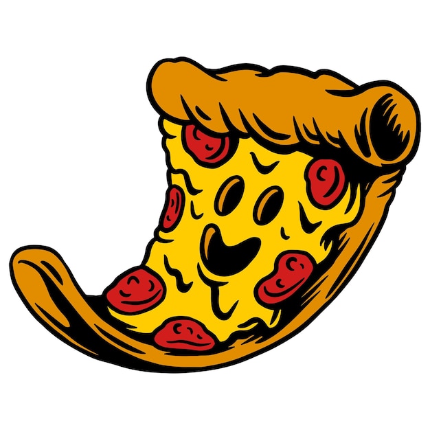 Elemento de design de adesivo de estilo desenho de pizza