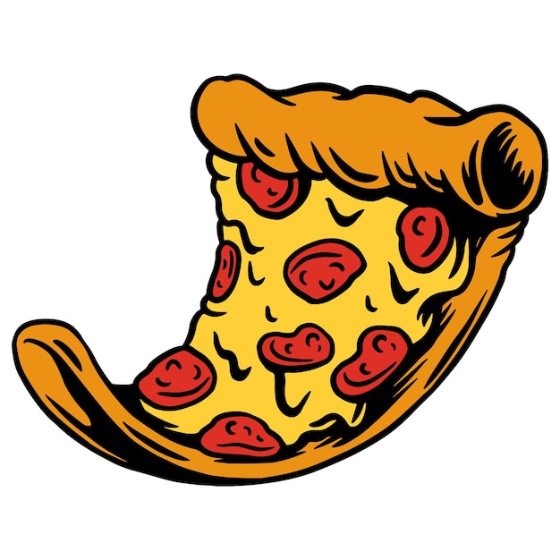 Elemento de design de adesivo de estilo desenho de pizza