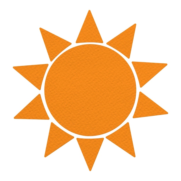 Elemento de design de adesivo solar de papel texturizado laranja