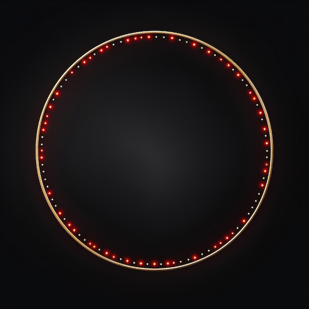 Elemento de design de círculo de Natal vazio de estilo plano em fundo preto