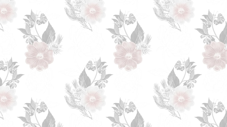 Foto elemento de design de fundo desenhado à mão com padrões de flores dessaturadas