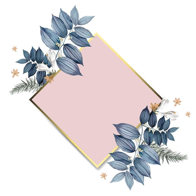 Elemento de design de moldura floral vazia