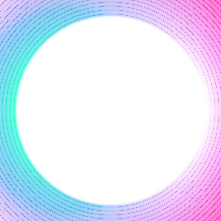 Foto elemento de design de moldura redonda de néon rosa e azul