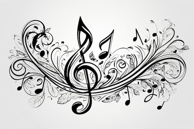 Foto elemento de design de notas musicais em estilo doodle