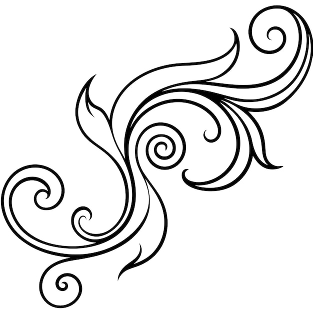 Elemento de design de redemoinho floral