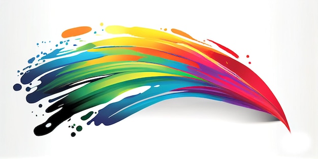 Elemento de design de tinta acrílica a óleo de pincelada de cor do arco-íris Ilustração de arte Bandeira do orgulho LGBT Cores