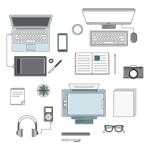 Elemento de design do espaço de trabalho Png fundo transparente