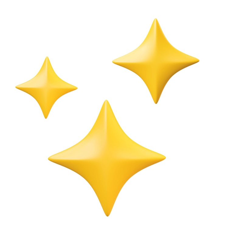 Foto elemento de estrelas cintilantes 3d para renderização em 3d de design