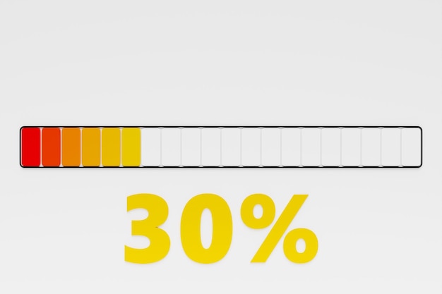 Foto elemento de gráfico infográfico com percentagem de ilustração realista em 3d