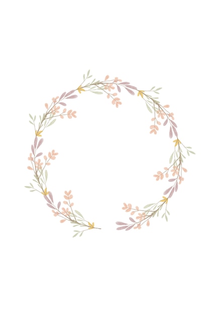 Elemento desenhado à mão de guirlanda floral isolado