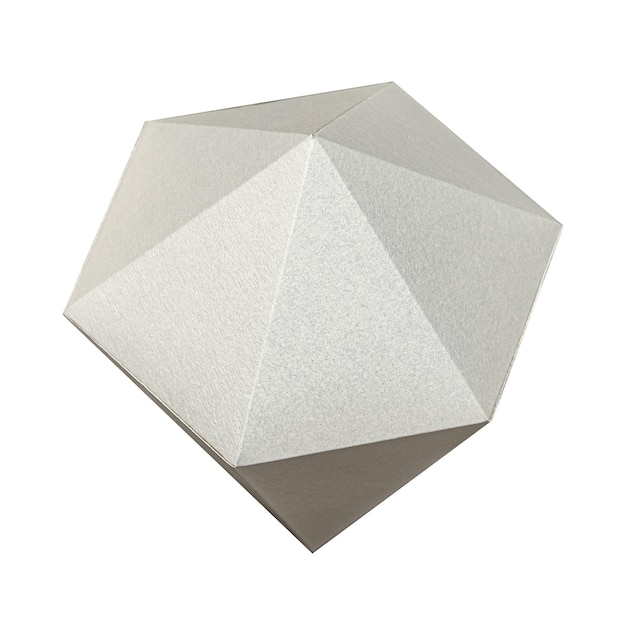 Elemento de diseño de artesanía de papel de bipirámide hexagonal asimétrica plateada en 3D