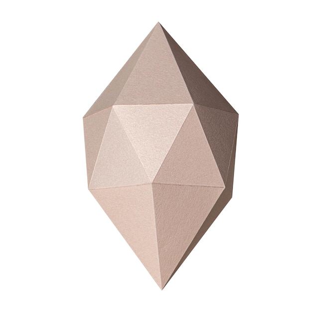 Elemento de diseño de artesanía de papel en forma de poliedro octaédrico rosado 3D