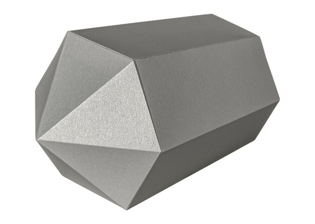 Elemento de diseño de artesanía de papel de prisma hexagonal plateado