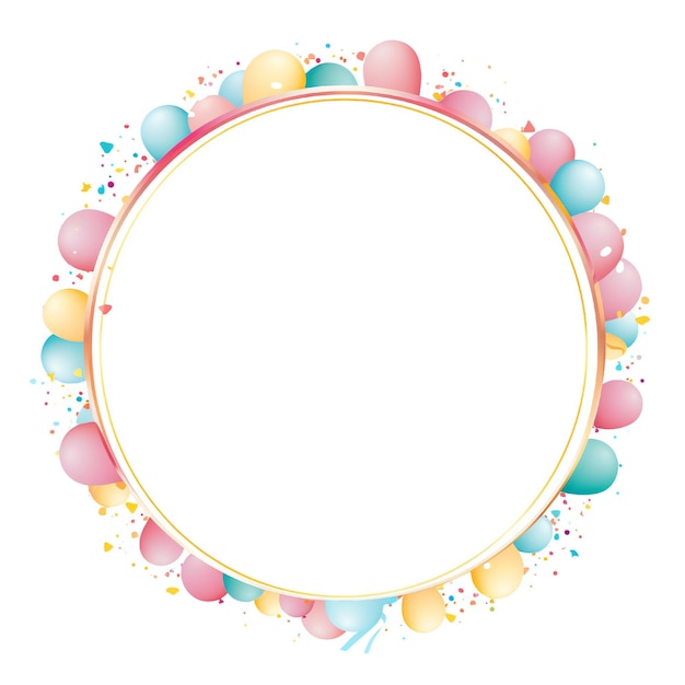 Foto elemento de diseño de círculo de cumpleaños vacío estilo plano sobre fondo blanco