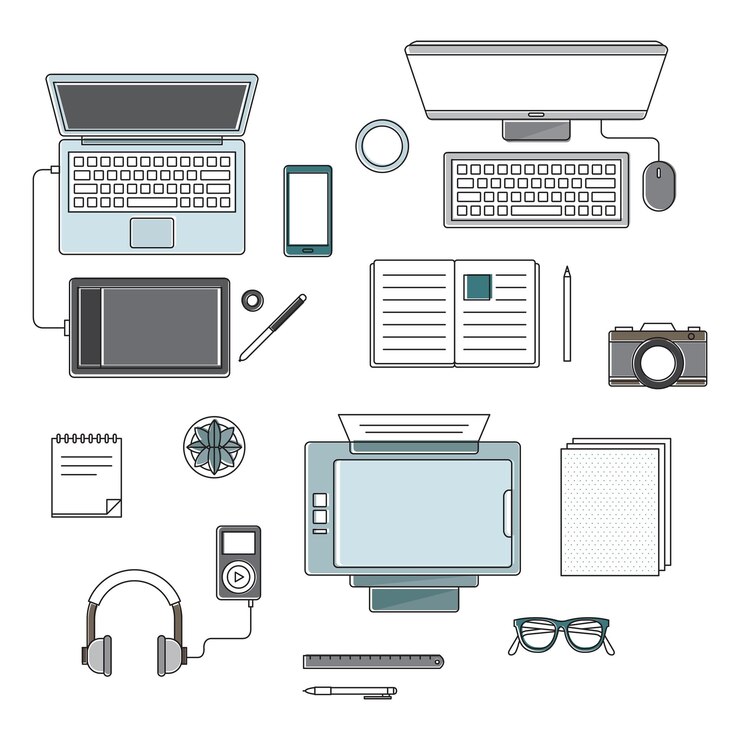 Foto elemento de diseño del espacio de trabajo png fondo transparente