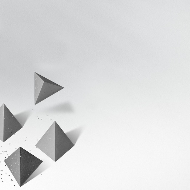 Elemento de diseño de fondo con patrón de pentaedro de papel gris 3D