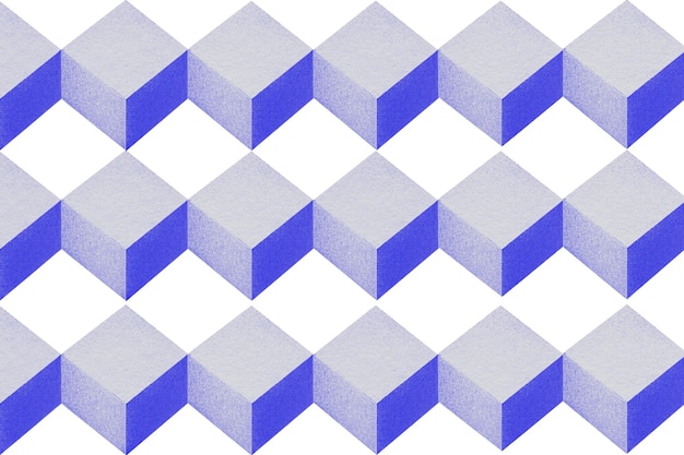 Elemento de diseño de fondo con patrones cúbicos de papel artesanal 3D gris e índigo