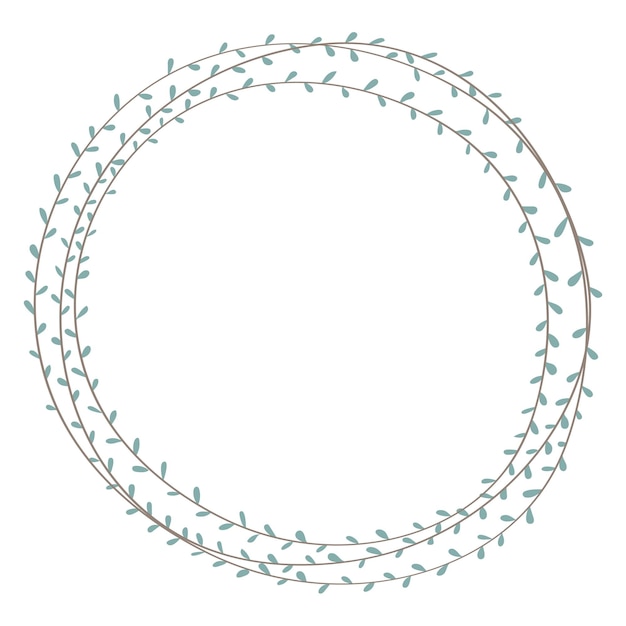 Elemento de diseño de marco de doodle frondoso