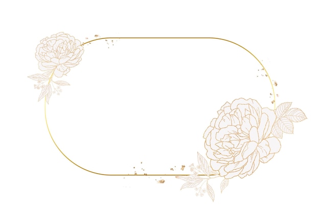 Elemento de diseño del marco floral dorado