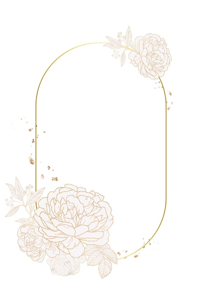 Elemento de diseño del marco floral dorado