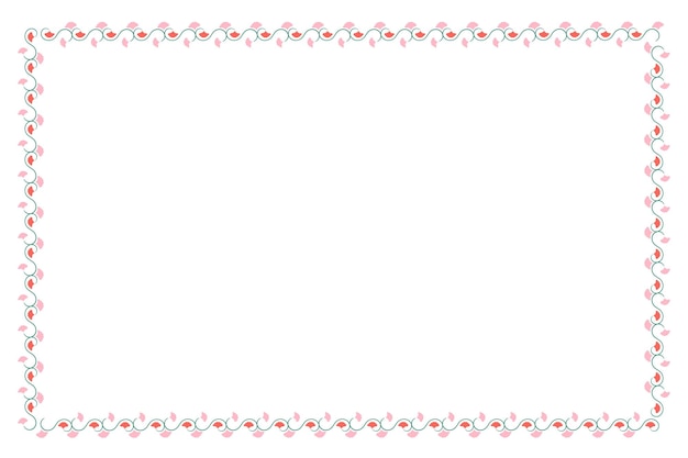 Elemento de diseño de marco floral rojo