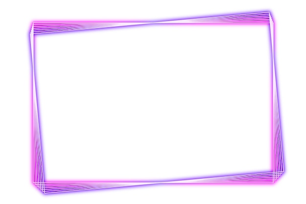 Elemento de diseño del marco de neón púrpura y rosa