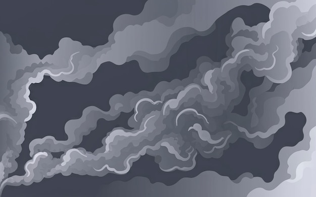 Elemento de diseño de niebla de humo o humo blanco en fondo de espacio de copia oscuro