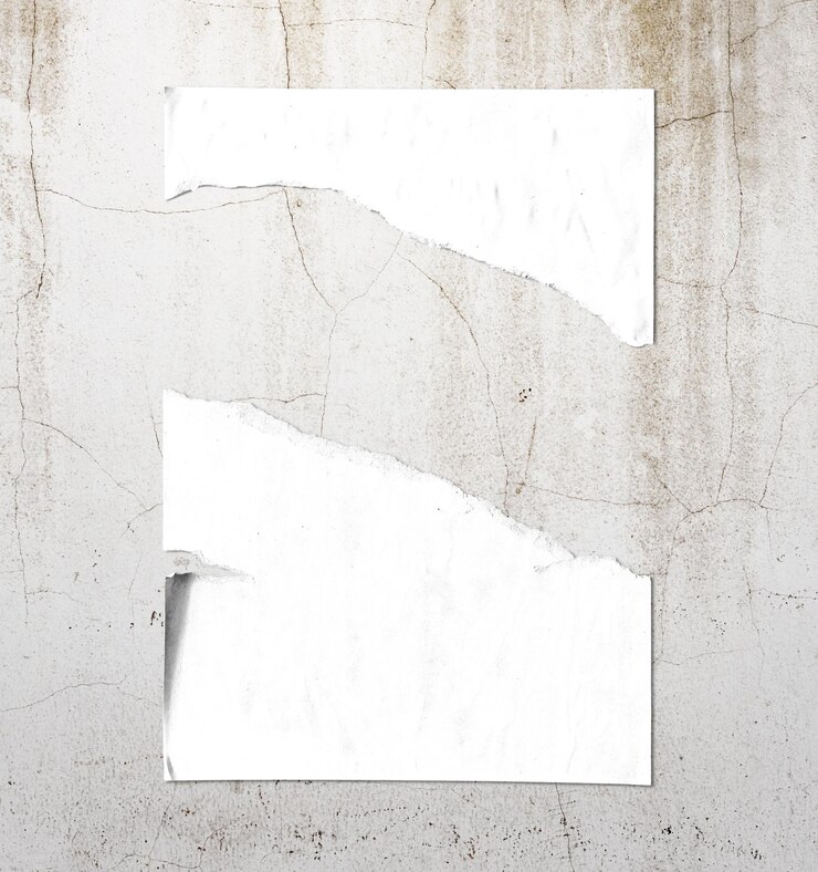 Elemento de diseño de papel blanco rasgado