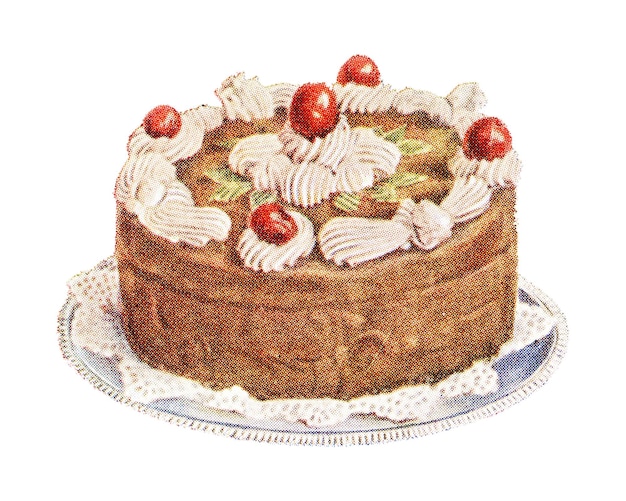 Elemento de diseño de pastel de lujo dibujado a mano