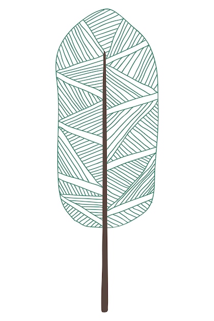 Elemento de diseño de la pegatina de árbol doodle