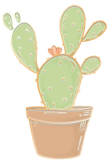 Elemento de diseño de la pegatina de cactus verde