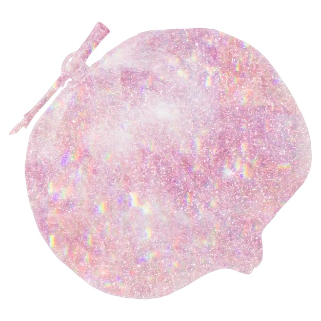 Elemento de diseño de la pegatina de granada holográfica rosada