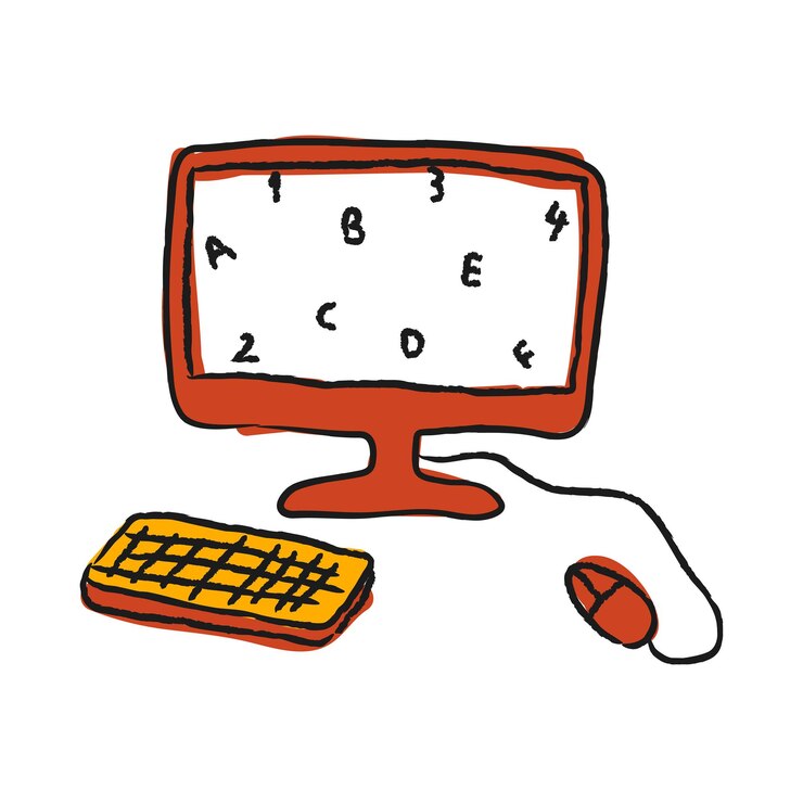 Foto elemento de diseño de pegatinas de estilo doodle por computadora