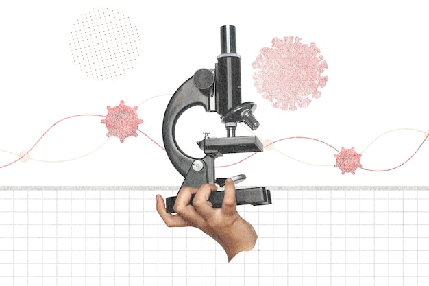 Elemento de diseño png del microscopio de mano