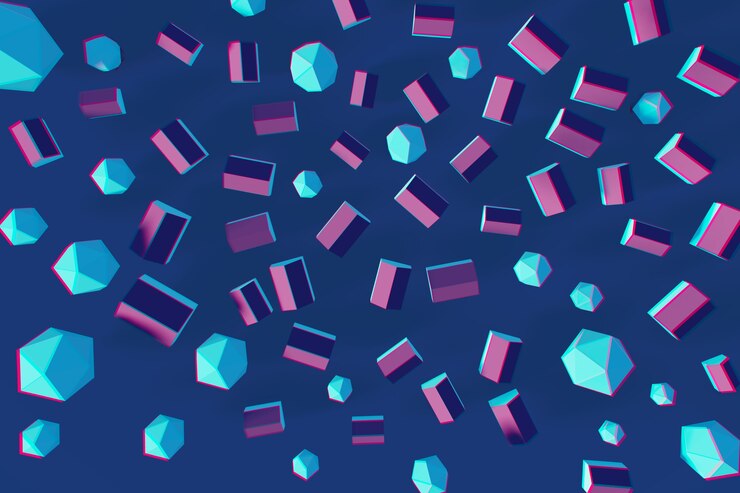 Foto elemento de diseño de render 3d de formas geométricas aleatorias