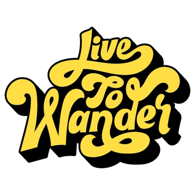 Elemento de diseño de tipografía de estilo funky de color amarillo