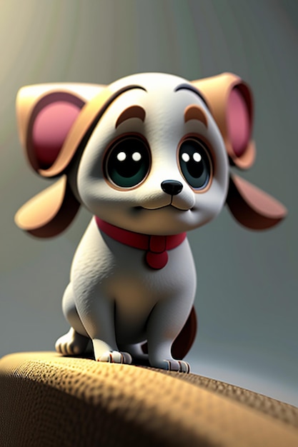 Foto elemento de fondo de papel tapiz de diseño de representación de modelo de personaje 3d de estilo anime de dibujos animados de perro mascota
