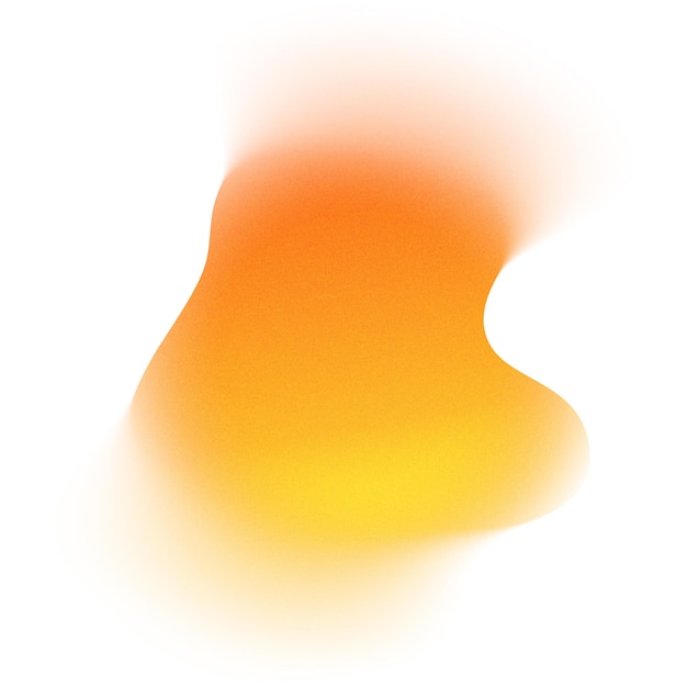 Elemento de forma abstracta borrosa en colores amarillo y naranja degradados