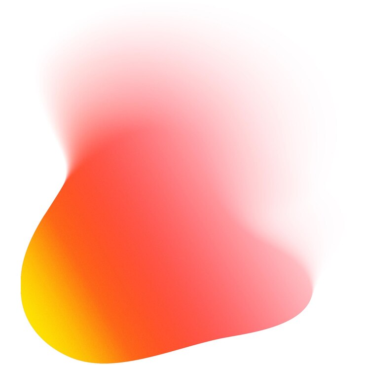 Foto elemento de forma abstracta borrosa en degradado de colores rojo y amarillo