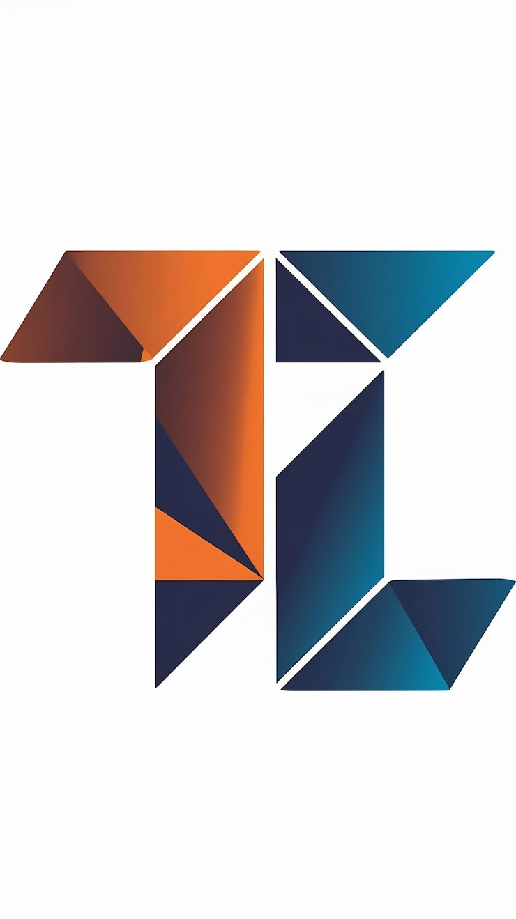 Foto elemento de forma abstracta diseño vectorial de icono de signo del logotipo de la empresa t l