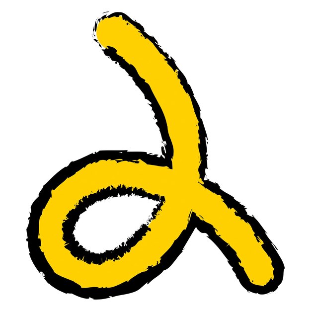 Elemento de garabate amarillo PNG de fondo transparente