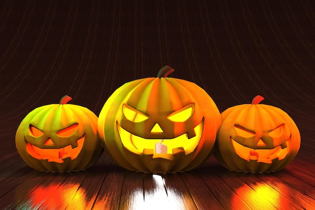 elemento de halloween de calabaza de render 3d