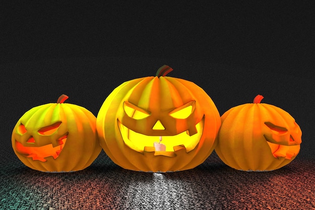 elemento de halloween de calabaza de render 3d