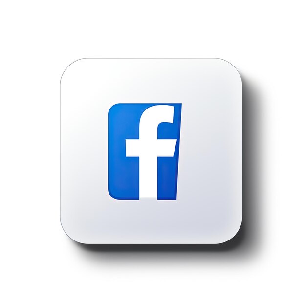 Foto el elemento del icono de facebook en la imagen de fondo blanco